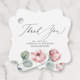 Dusty Pink Blume Elegant Wedding Vielen Dank Geschenkanhänger