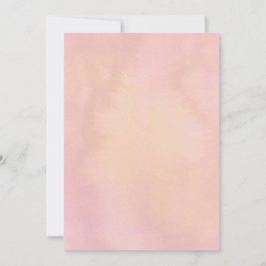 Dusty Pink Blume Elegante Girls Taufe Einladung (Rückseite)