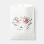 Dusty Pink Blume Elegantes Skript Vielen Dank Geschenktütchen (Vorderseite)