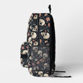 Dusty Pink Blume und Skulls Bedruckter Rucksack (Rechts)
