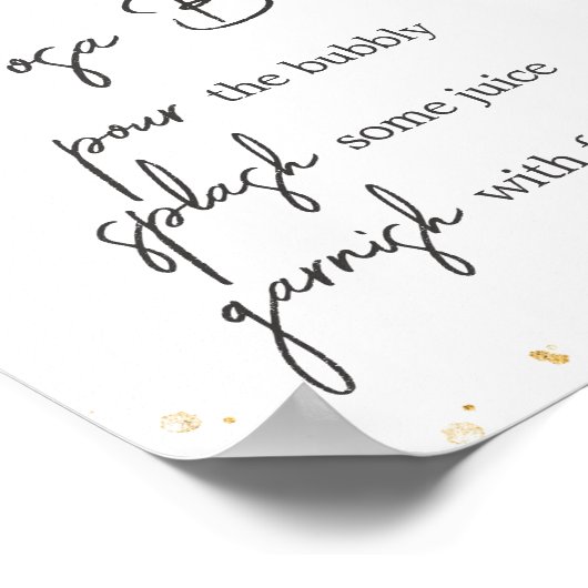 Dusty Pink Blumengrün Baby Dusche Mama Osa Bar Poster (Ecke)