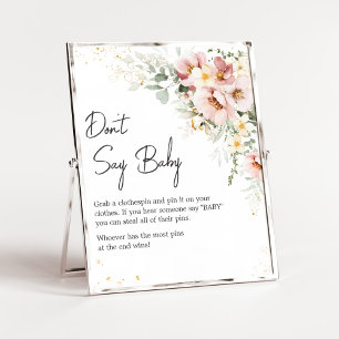 Dusty Pink Blumengrün Sage nicht Baby Poster