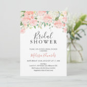 Dusty Pink Blumenkohl Brautdusche Einladung (Stehend Vorderseite)