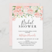 Dusty Pink Blumenkohl Brautdusche Einladung (Vorne/Hinten)