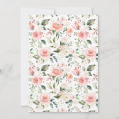 Dusty Pink Blumenreath Summer Wedding Einladung (Rückseite)