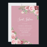 Dusty Pink Blush Blume Sweet 16 laden ein Einladung<br><div class="desc">Dusty Pink Blush Blume Sweet 16 laden Elegant Floral Pink Burgundy Design ein. Änderungen der Einladung und der entsprechenden Artikel in unserem Shop</div>