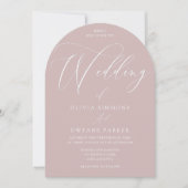 Dusty Pink Blush Modern Arch Wedding Einladung (Vorderseite)