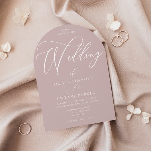 Dusty Pink Blush Modern Arch Wedding Einladung