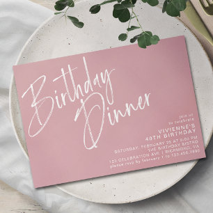 Dusty Pink Blush Modernes Mädchen zum Geburtstag Einladung