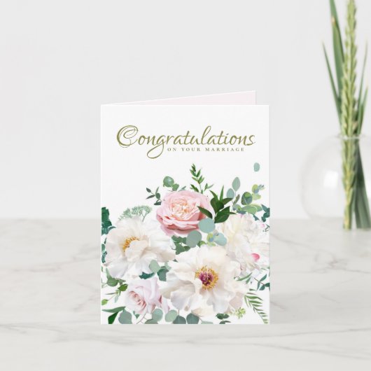Dusty Pink Blush Rose White Creamy Peony Wedding (Vorderseite)
