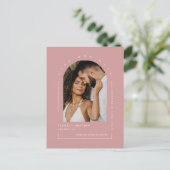 Dusty Pink Boho Arch Foto QR Code Gerettet Unser D Postkarte (Stehend Vorderseite)