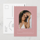 Dusty Pink Boho Arch Foto QR Code Gerettet Unser D Postkarte (Vorne/Hinten)