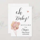 Dusty Pink Boho Baby Dusche Einladung (Vorne/Hinten)