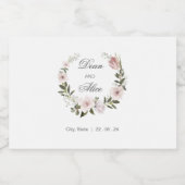 Dusty Pink Boho Blumenfarben Pastel Hochzeit Alkoholflaschenetikett (Einzelnes Label)