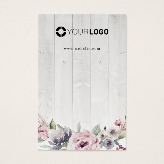 Dusty pink boho Blütenlogo Ohranzeige (Vorderseite)