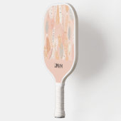 Dusty Pink Boho Botanisch Abstrakt Personalisiert Pickleball Schläger (Links)
