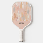 Dusty Pink Boho Botanisch Abstrakt Personalisiert Pickleball Schläger (Rückseite)