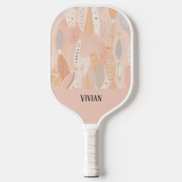 Dusty Pink Boho Botanisch Abstrakt Personalisiert Pickleball Schläger