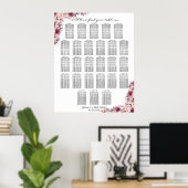 Dusty Pink Boho Floral 26 Tische Hochzeitssitze Poster (Heimbüro)