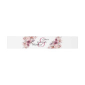 Dusty Pink Boho Floral Modern Script Wedding Einladungsbanderole (Flach)