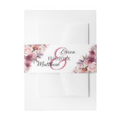 Dusty Pink Boho Floral Modern Script Wedding Einladungsbanderole (Vorderseite Beispiel)