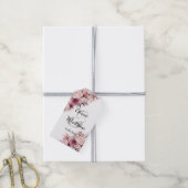 Dusty Pink Boho Floral Modern Script Wedding Geschenkanhänger (Mit Garn)