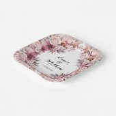 Dusty Pink Boho Floral Wedding Pappteller (Gewinkelt)