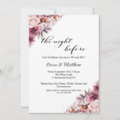Dusty Pink Boho Floral Wedding Probe Dinner Einladung (Vorderseite)