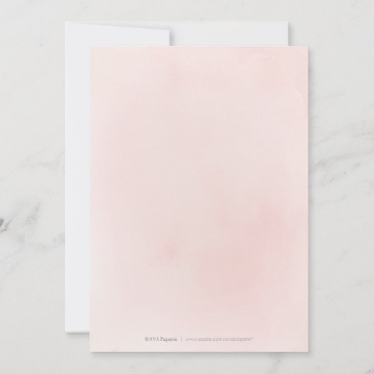 Dusty pink boho florale rustikale Hochzeit Einladung (Rückseite)