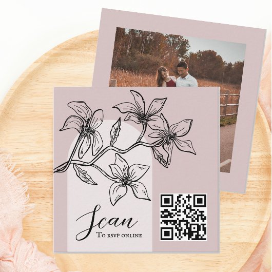 Dusty Pink Boho Foto Online UAWG QR Code Begleitkarte