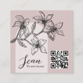 Dusty Pink Boho Foto Online UAWG QR Code Begleitkarte (Vorderseite)