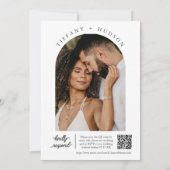 Dusty Pink Boho Wedding Arch Foto QR Code UAWG Einladung (Rückseite)