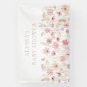Dusty Pink Boho Wildblumen Babydusche Banner (Vertikal)