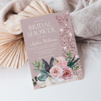 Dusty Pink Botanical Floral Blush Brautparty