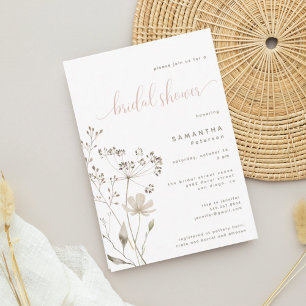 Dusty Pink Botanical Floral Brautparty Einladung