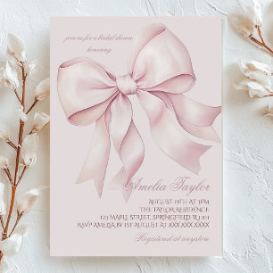 Dusty Pink Bow Brautparty Einladung