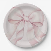 Dusty Pink Bow Brautparty Pappteller (Vorderseite)