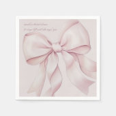 Dusty Pink Bow Brautparty Serviette (Vorderseite)