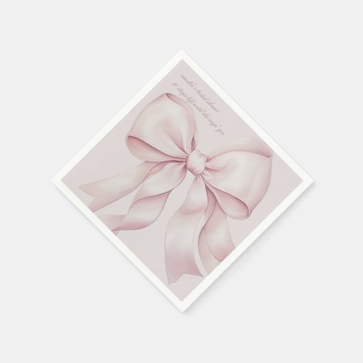 Dusty Pink Bow Brautparty Serviette (Ecke)
