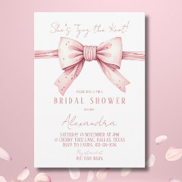 Dusty Pink Bow verbindet das Brautparty des Knoten Einladung