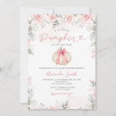 Dusty Pink Bowtie Ein kleines Pumpkin Baby Dusche Einladung (Vorderseite)