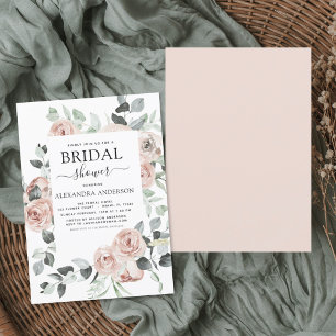 Dusty Pink Brautparty Blumengrün Einladung