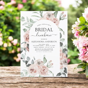 Dusty Pink Brautparty Luncheon Grün Invita Einladung