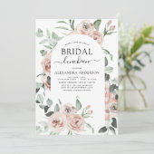Dusty Pink Brautparty Luncheon Grün Invita Einladung (Stehend Vorderseite)