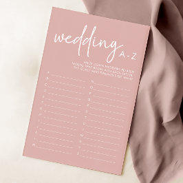 Dusty Pink Brautparty Wedding A-Z Game