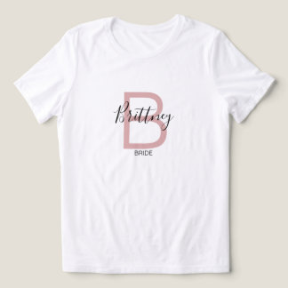 Dusty Pink Bride Monogram Tri-Blend Shirt