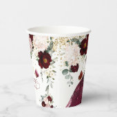 Dusty Pink Burgundy Blush Blume Quinceanera Pappbecher (Rechts)