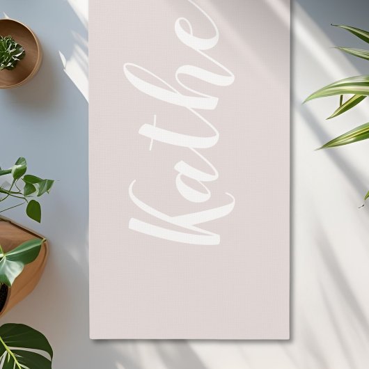 Dusty Pink Calligraphy Name Yoga Mat Yogamatte