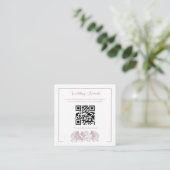 Dusty Pink Calligraphy QR Code Wedding Begleitkarte (Stehend Vorderseite)