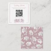 Dusty Pink Calligraphy QR Code Wedding Begleitkarte (Vorne/Hinten)